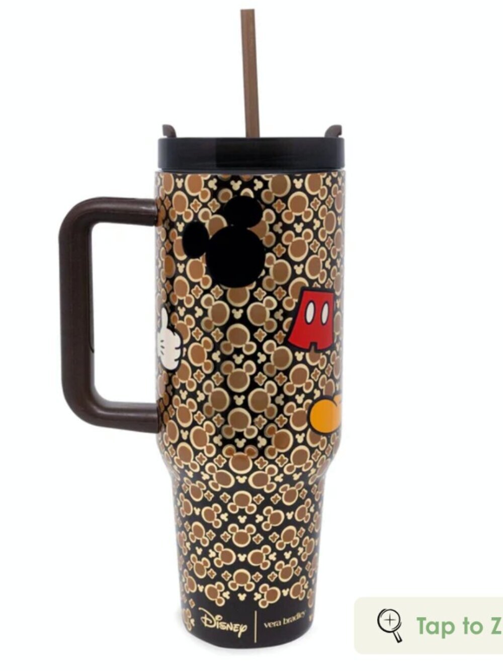 Vera Bradley Disney Mickey Tumbler with Handle XL 40 oz NIB